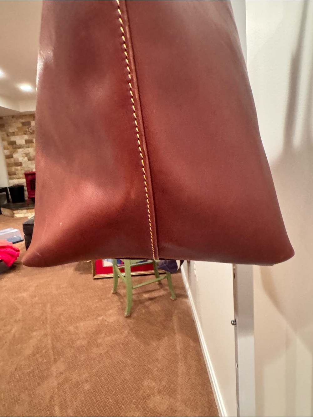 Dooney & Bourke Extra Large Florentine Leather Suzette Tote in Chestnut - Picture 3 of 14